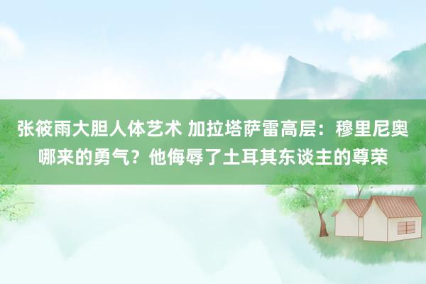张筱雨大胆人体艺术 加拉塔萨雷高层：穆里尼奥哪来的勇气？他侮辱了土耳其东谈主的尊荣