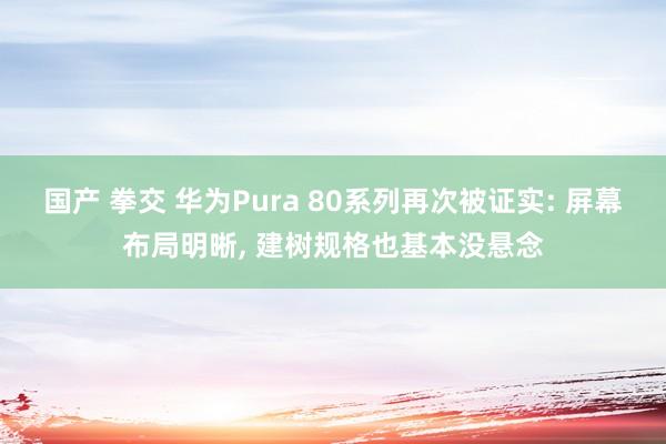 国产 拳交 华为Pura 80系列再次被证实: 屏幕布局明晰， 建树规格也基本没悬念