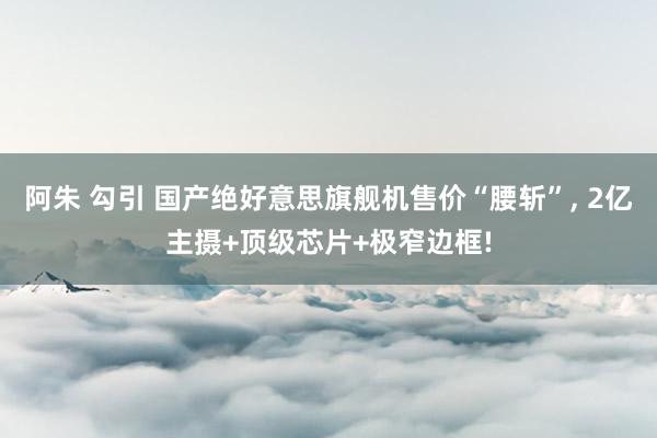 阿朱 勾引 国产绝好意思旗舰机售价“腰斩”， 2亿主摄+顶级芯片+极窄边框!