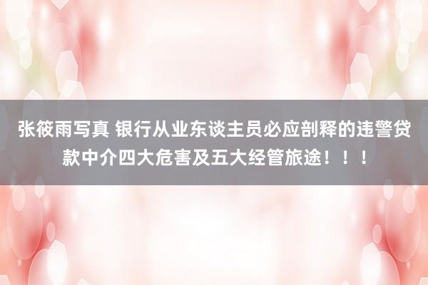 张筱雨写真 银行从业东谈主员必应剖释的违警贷款中介四大危害及五大经管旅途！！！